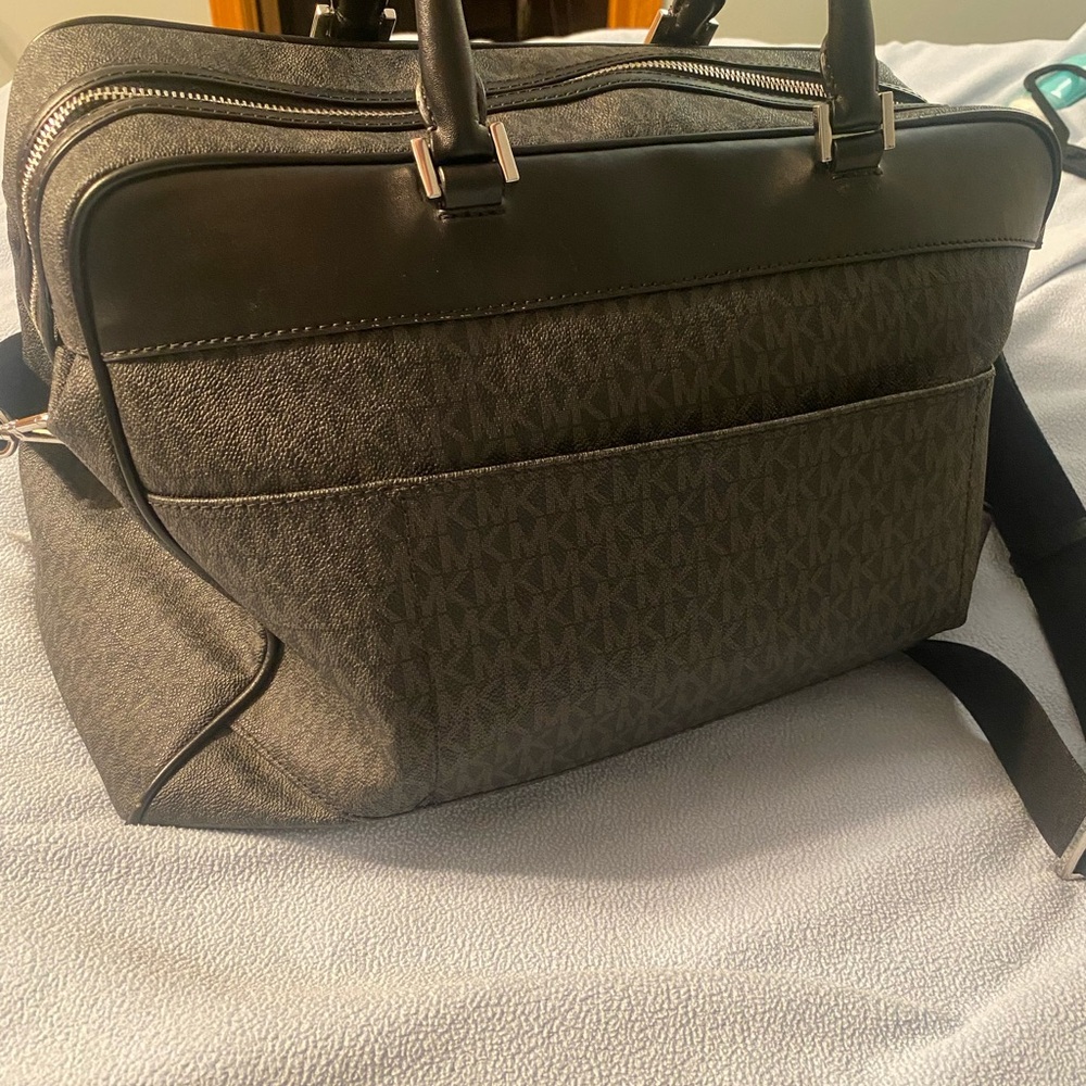 Michael Kors Black and Gray Large Logo Weekender Bag - Picture 3 of 3